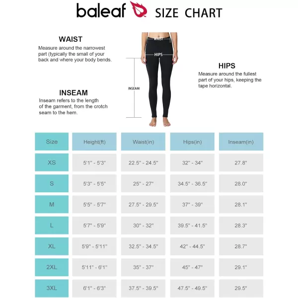 BALEAF Womens Fleece Lined Leggings Thermal Warm Winter Tights High Waisted Yoga Pants Cold Weather with Pockets1 Pocket Blackblack