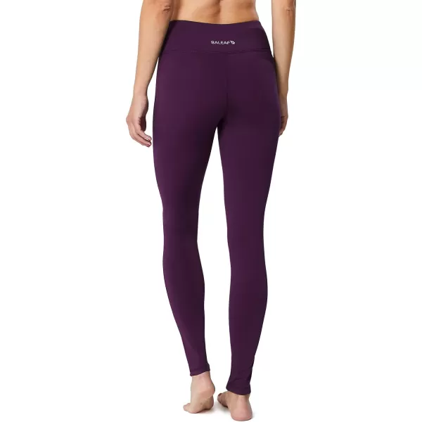 BALEAF Womens Fleece Lined Leggings Thermal Warm Winter Tights High Waisted Yoga Pants Cold Weather with Pockets1 Pocket Purple