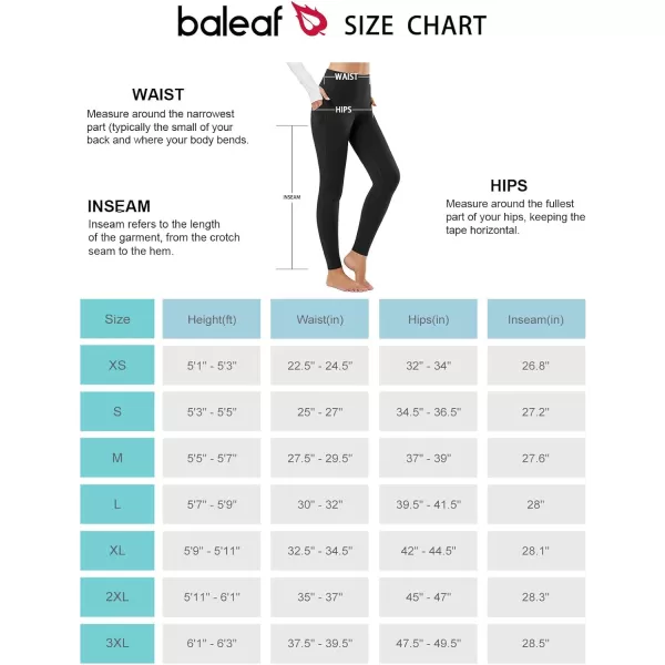 BALEAF Womens Fleece Lined Leggings Thermal Warm Winter Tights High Waisted Yoga Pants Cold Weather with Pockets3 Pockets Black