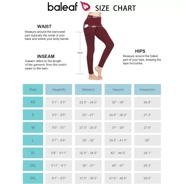 BALEAF Womens Fleece Lined Leggings Thermal Warm Winter Tights High Waisted Yoga Pants Cold Weather with Pockets3 Pockets Ruby Wine