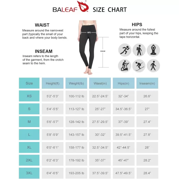 BALEAF Womens Fleece Lined Leggings Thermal Warm Winter Tights High Waisted Yoga Pants Cold Weather with PocketsWater Resistant Black