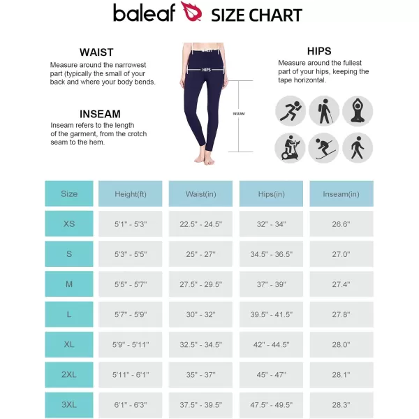 BALEAF Womens Fleece Lined Leggings Thermal Warm Winter Tights High Waisted Yoga Pants Cold Weather with PocketsWater Resistant Navy Blue