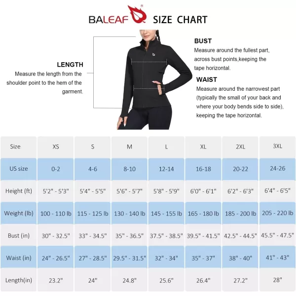 BALEAF Womens Fleece Running Jacket Water Resistant Full Zip Winter Cold Weather Gear Thermal Cycling Workout JacketsBlack