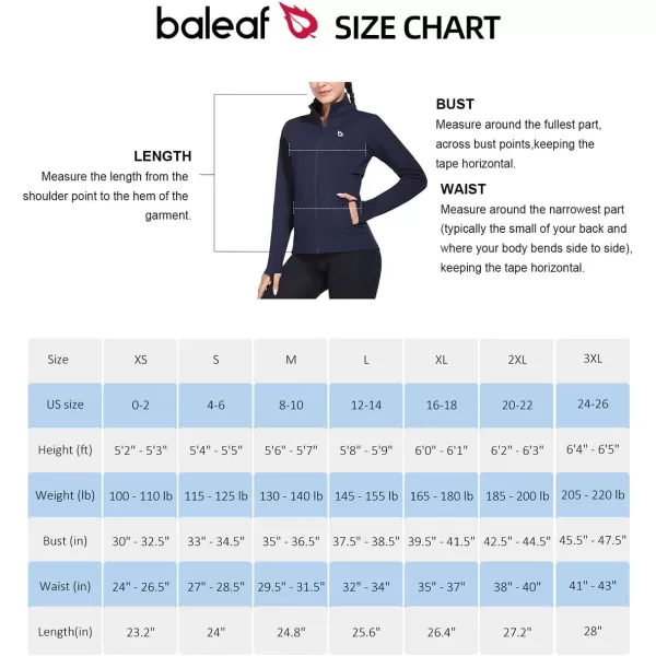 BALEAF Womens Fleece Running Jacket Water Resistant Full Zip Winter Cold Weather Gear Thermal Cycling Workout JacketsDark Blue