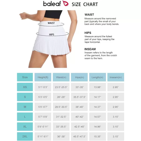 BALEAF Womens Pleated Tennis Skirts High Waisted Lightweight Athletic Golf Skorts Skirts with Shorts PocketsAwhite