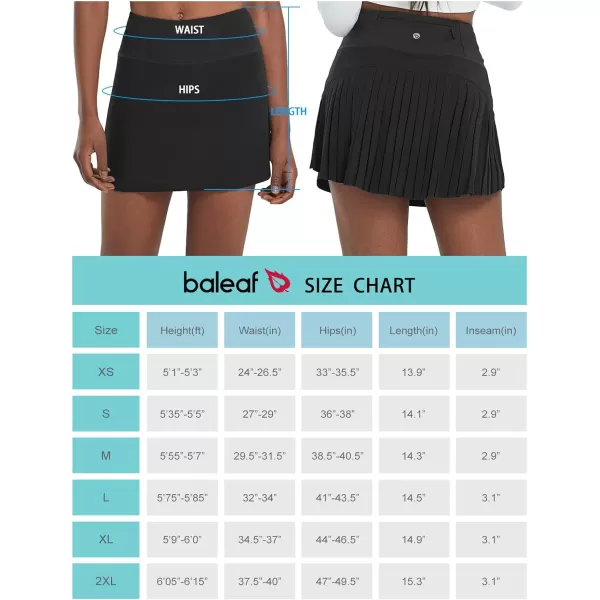 BALEAF Womens Pleated Tennis Skirts High Waisted Lightweight Athletic Golf Skorts Skirts with Shorts PocketsBlack