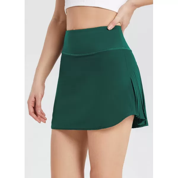 BALEAF Womens Pleated Tennis Skirts High Waisted Lightweight Athletic Golf Skorts Skirts with Shorts PocketsGreen