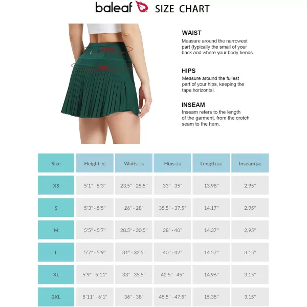 BALEAF Womens Pleated Tennis Skirts High Waisted Lightweight Athletic Golf Skorts Skirts with Shorts PocketsGreen