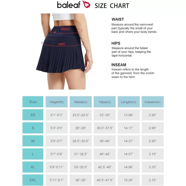 BALEAF Womens Pleated Tennis Skirts High Waisted Lightweight Athletic Golf Skorts Skirts with Shorts PocketsNavy