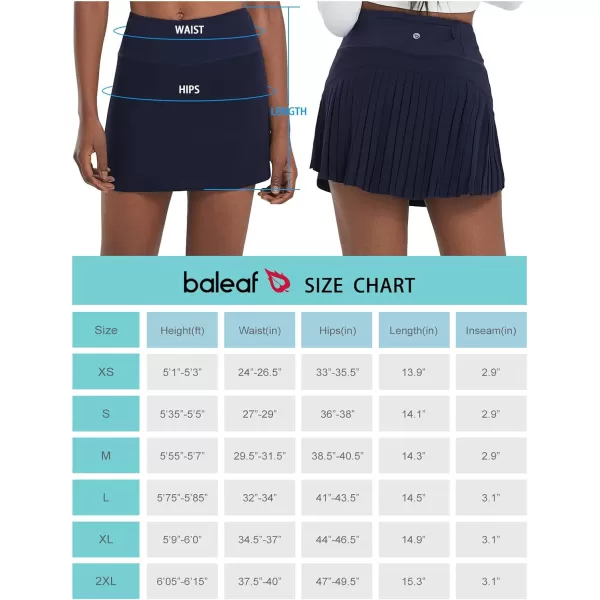 BALEAF Womens Pleated Tennis Skirts High Waisted Lightweight Athletic Golf Skorts Skirts with Shorts PocketsNavy