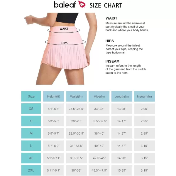 BALEAF Womens Pleated Tennis Skirts High Waisted Lightweight Athletic Golf Skorts Skirts with Shorts PocketsPink