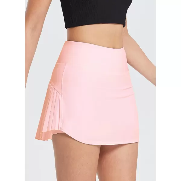 BALEAF Womens Pleated Tennis Skirts High Waisted Lightweight Athletic Golf Skorts Skirts with Shorts PocketsPink