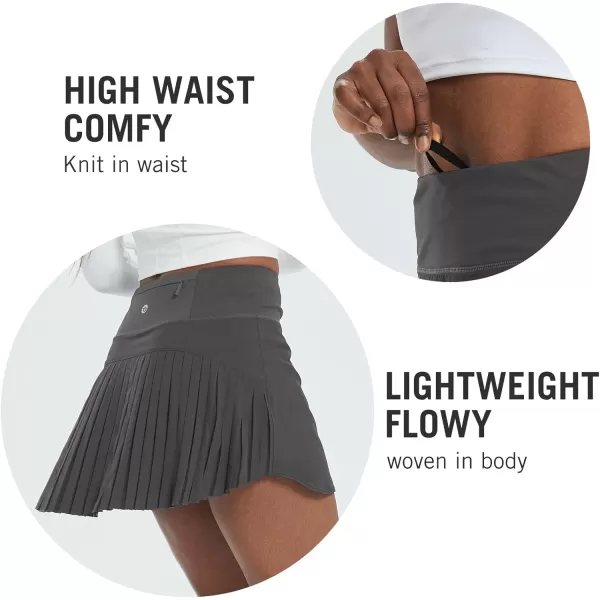 BALEAF Womens Pleated Tennis Skirts High Waisted Lightweight Athletic Golf Skorts Skirts with Shorts PocketsSmoky Purple Ash