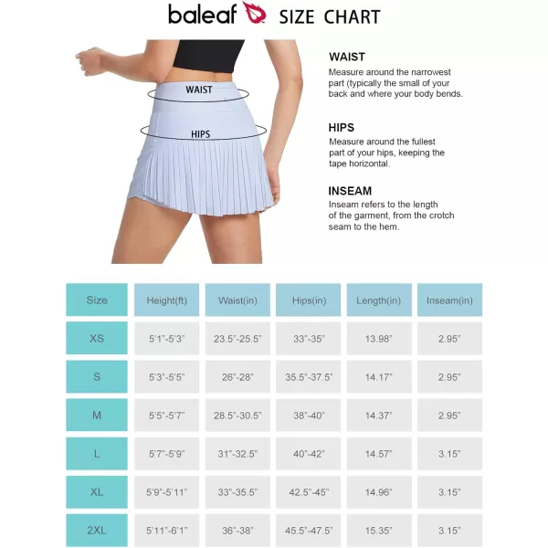 BALEAF Womens Pleated Tennis Skirts High Waisted Lightweight Athletic Golf Skorts Skirts with Shorts PocketsSnow Blue