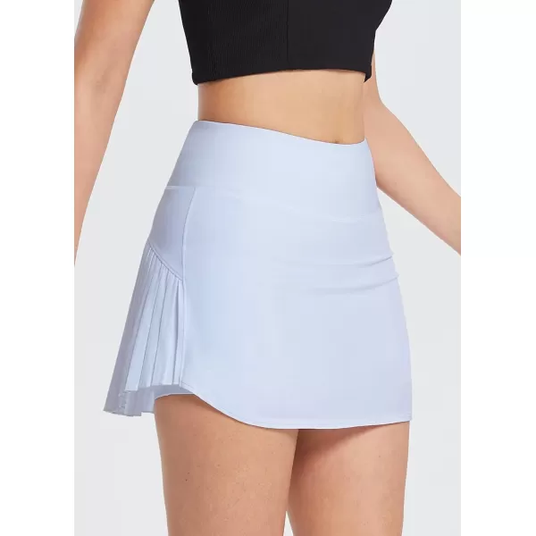 BALEAF Womens Pleated Tennis Skirts High Waisted Lightweight Athletic Golf Skorts Skirts with Shorts PocketsSnow Blue