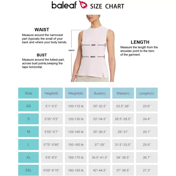 BALEAF Womens Sleeveless Golf Shirt Quarter Zip Side Pocket Lightweight Quick Dry Collarless Tank Tops TennisPink