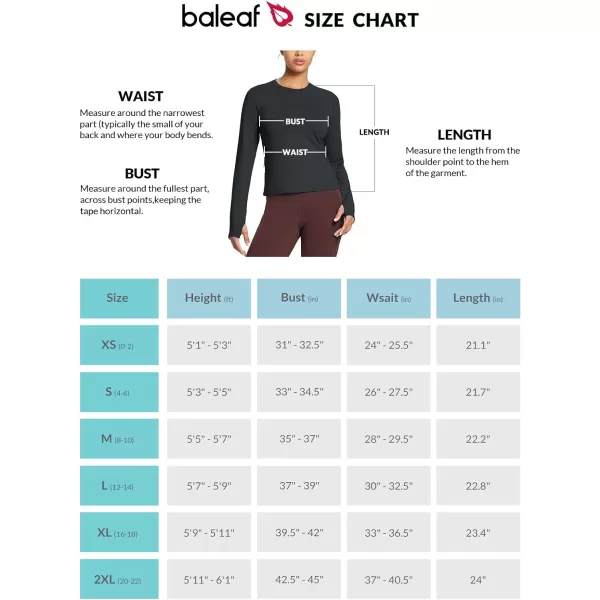 BALEAF Womens Thermal Long Sleeve Running Shirt Fleece Workout Tops with Thumb Hole Pocket Athletic Yoga Cold Weather GearBlack