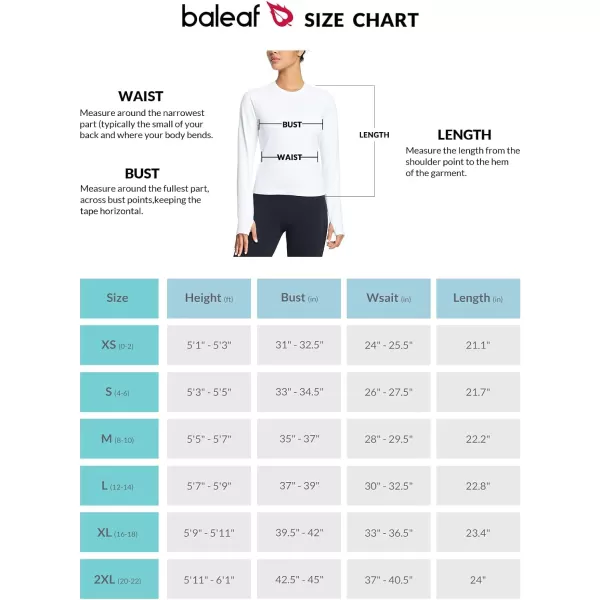 BALEAF Womens Thermal Long Sleeve Running Shirt Fleece Workout Tops with Thumb Hole Pocket Athletic Yoga Cold Weather GearWhite