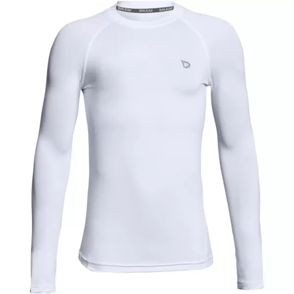 BALEAF Boys Compression Shirt Long Sleeve Youth Undershirts Kids Football Baseball Baselayer Cold Gear Quick DryWhite