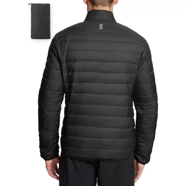 BALEAF Mens Puffer Jacket Packable Winter Coats Lightweight Water Resistant Quilted Warm WindproofBlack