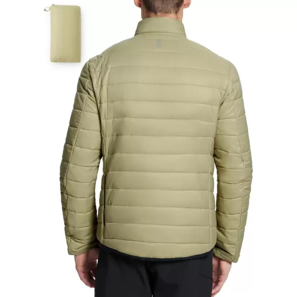 BALEAF Mens Puffer Jacket Packable Winter Coats Lightweight Water Resistant Quilted Warm WindproofGreen