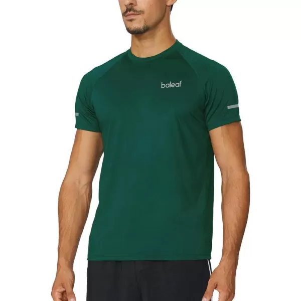 BALEAF Mens Running Workout Shirts Short Sleeve Athletic TShirt Quick DryA011blackish Green