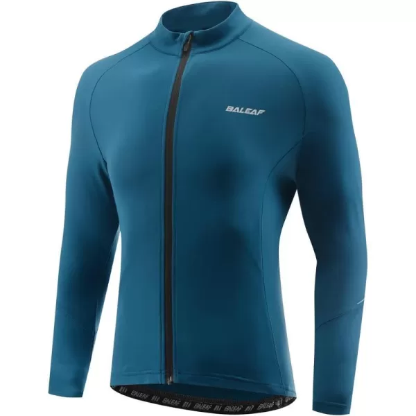 BALEAF Mens Winter Cycling Jersey Long Sleeve Fleece Thermal Bike Jacket Bicycle Clothing Windproof Cold Weathre Gear01blue