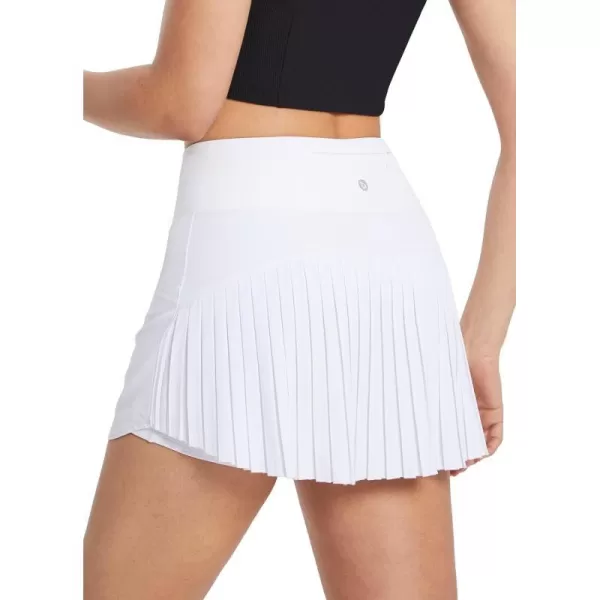 BALEAF Womens Pleated Tennis Skirts High Waisted Lightweight Athletic Golf Skorts Skirts with Shorts PocketsAwhite