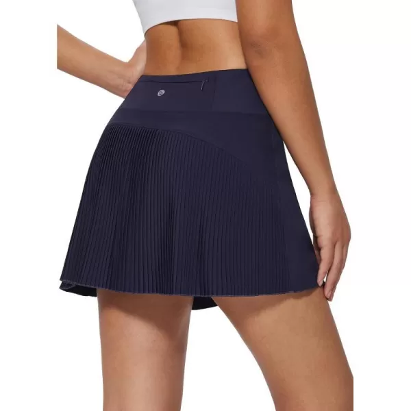 BALEAF Womens Pleated Tennis Skirts High Waisted Lightweight Athletic Golf Skorts Skirts with Shorts PocketsNavytiered Front