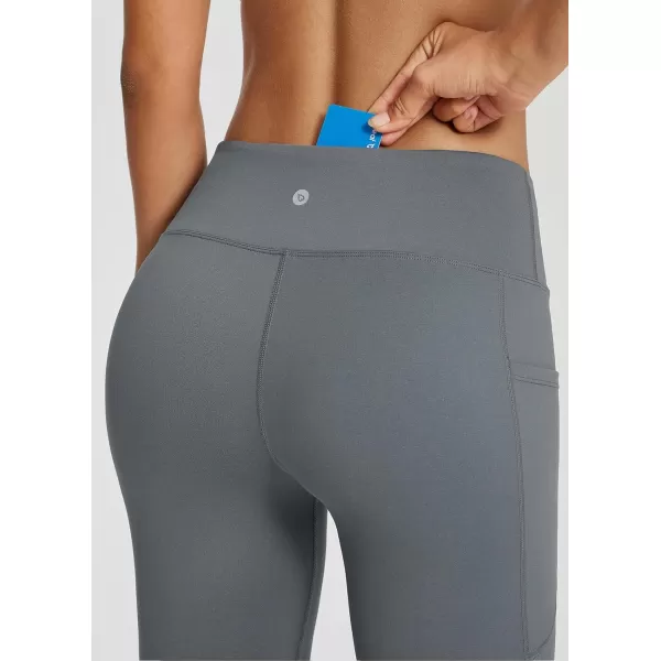BALEAF Capri Pants for Women Flare Leggings with Pockets Bootcut Yoga Pants Summer Lounge Workout Work  21V Waistdark Grey