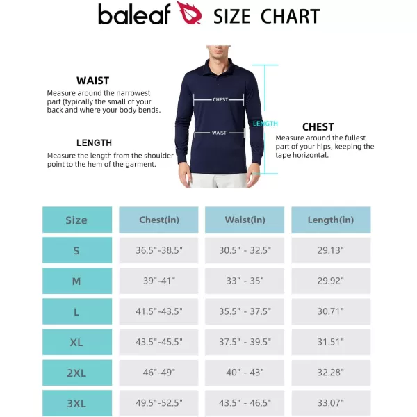 BALEAF Mens Polo Shirt Long Sleeve Golf Shirt UPF 50 Sun Protection Quick Dry for Tennis Lightweight Performance Shirt01navy