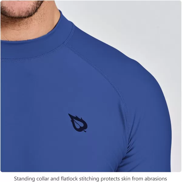 BALEAF Mens Rash Guard Short Sleeve Swim Shirt UPF 50 Sun Protection Quick Dry Compression Shirt RashguardTwilight Blue