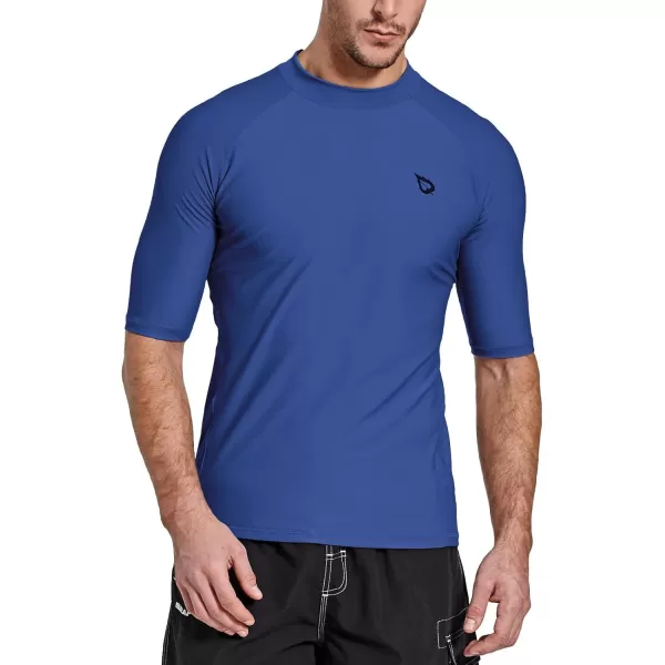 BALEAF Mens Rash Guard Short Sleeve Swim Shirt UPF 50 Sun Protection Quick Dry Compression Shirt RashguardTwilight Blue