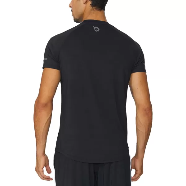 BALEAF Mens Running Workout Shirts Short Sleeve Athletic TShirt Quick DryA001black