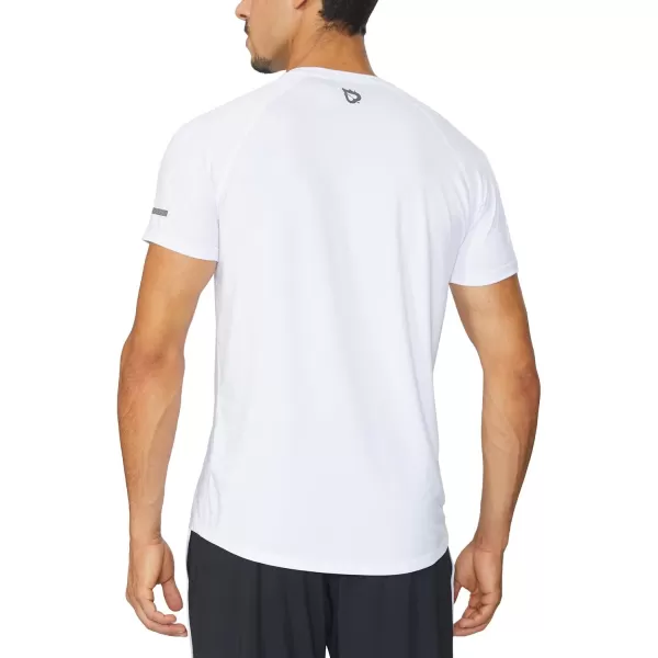 BALEAF Mens Running Workout Shirts Short Sleeve Athletic TShirt Quick DryA002white