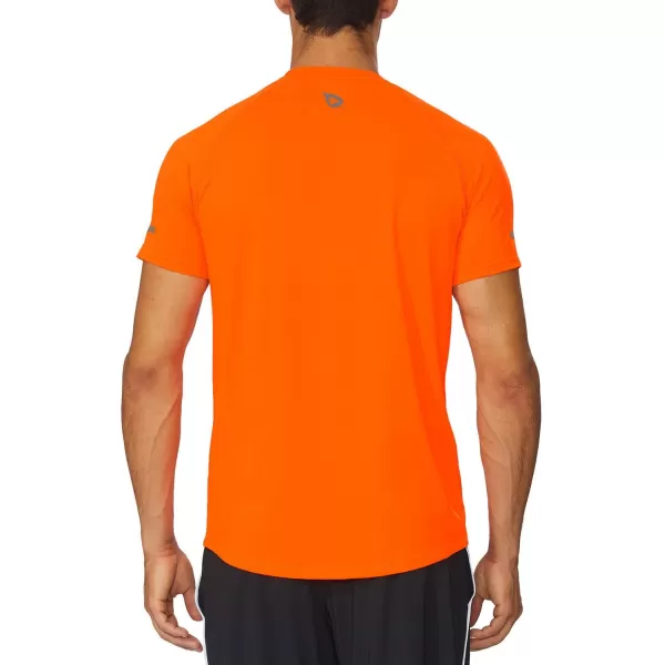 BALEAF Mens Running Workout Shirts Short Sleeve Athletic TShirt Quick DryA005fluorescent Orange