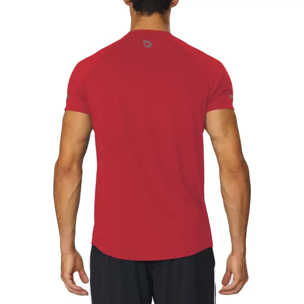 BALEAF Mens Running Workout Shirts Short Sleeve Athletic TShirt Quick DryA006red