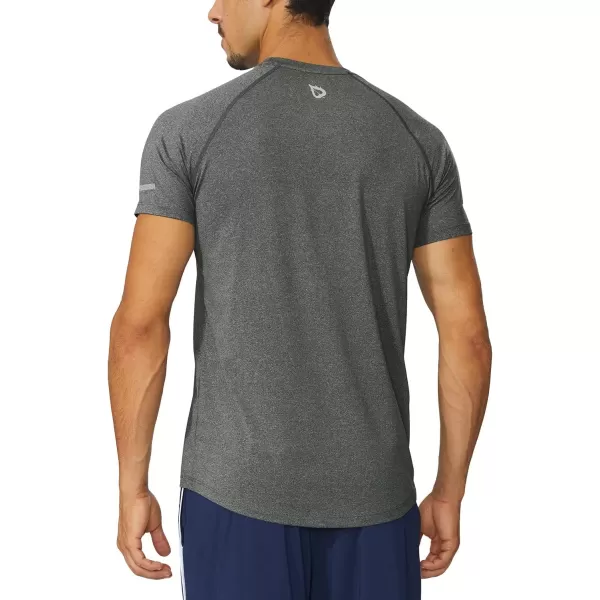 BALEAF Mens Running Workout Shirts Short Sleeve Athletic TShirt Quick DryA03grey Heather