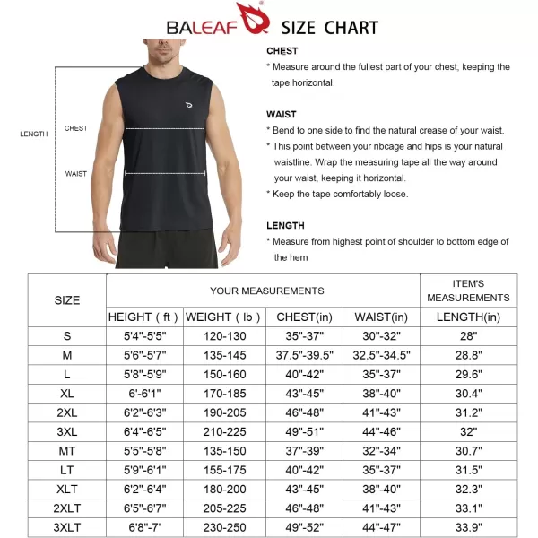 BALEAF Mens Tank Tops Sleeveless Shirts Gym Workout Running Athletic Quick Dry TechBlack