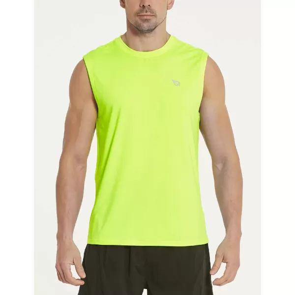 BALEAF Mens Tank Tops Sleeveless Shirts Gym Workout Running Athletic Quick Dry TechNeon Yellow