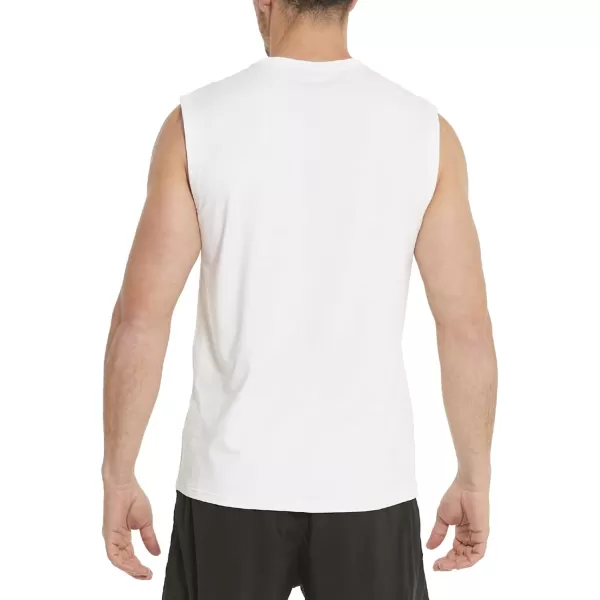 BALEAF Mens Tank Tops Sleeveless Shirts Gym Workout Running Athletic Quick Dry TechWhite