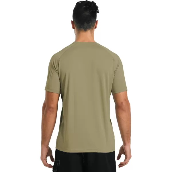 BALEAF Mens UPF 50 Short Sleeve Shirts Lightweight Sun Protection SPF TShirts Fishing Hiking Running01slate Green