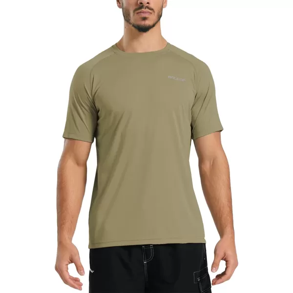 BALEAF Mens UPF 50 Short Sleeve Shirts Lightweight Sun Protection SPF TShirts Fishing Hiking Running01slate Green