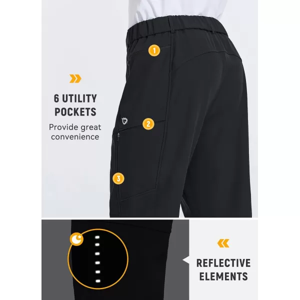 BALEAF Mens Winter Cycling Pants Thermal Mountain Bike Pants Water Resistant Cold Weather Hiking Running Bicycle OutdoorBlack