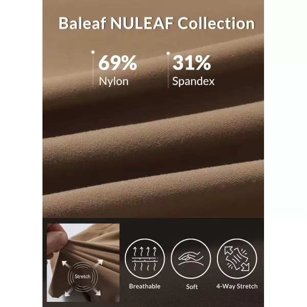 BALEAF Nuleaf Scoop Neck Long Sleeve Crop Top for Women Slim Fit Workout Shirts Tight Base Layer Athletic Gym CasualCocoa Brown