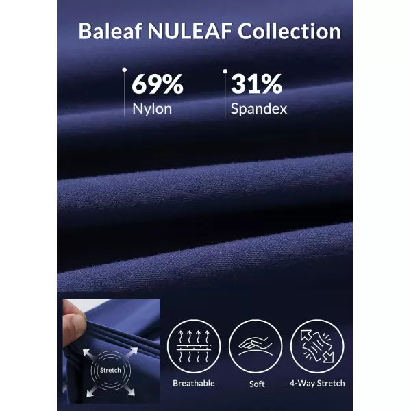 BALEAF Nuleaf Scoop Neck Long Sleeve Crop Top for Women Slim Fit Workout Shirts Tight Base Layer Athletic Gym CasualNavy