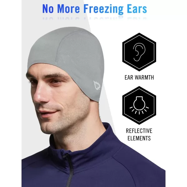 BALEAF Winter Hats Thermal Skull Cap for Men Women Ear Warmers Cold Weather Gear Helmet Liner Cycling Running Ski01grey