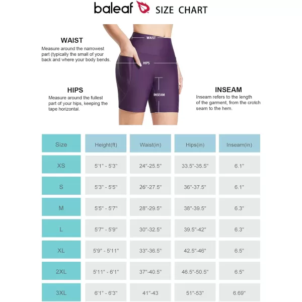 BALEAF Womens 6 High Waisted Swim Shorts UPF 50 Tummy Control Bathing Suit Bottoms Modest Tankini Swimsuits Board ShortsPurple