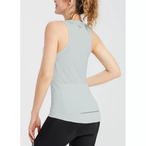 BALEAF Womens Cycling Jersey Sleeveless Bike Tank Top Bicycle Biking Shirt 4 Rear Pockets Summer UPF3003grey