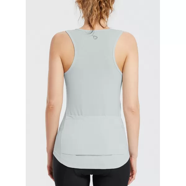 BALEAF Womens Cycling Jersey Sleeveless Bike Tank Top Bicycle Biking Shirt 4 Rear Pockets Summer UPF3003grey